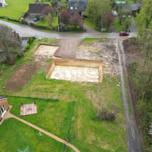 Terrassement pour une future maison.